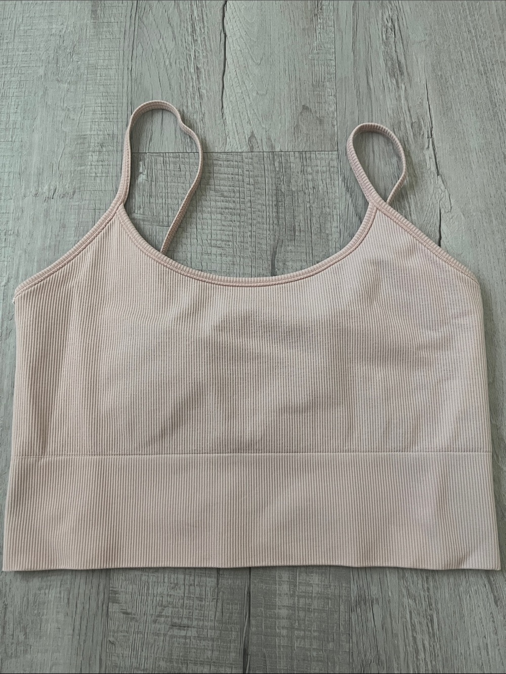 Athleta Ribbed Spaghetti Strap Crop Tank - Blush
